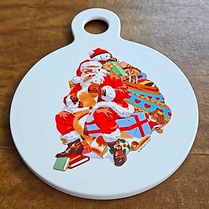 Holiday decor Dayton Hudson Santa vintage trivet